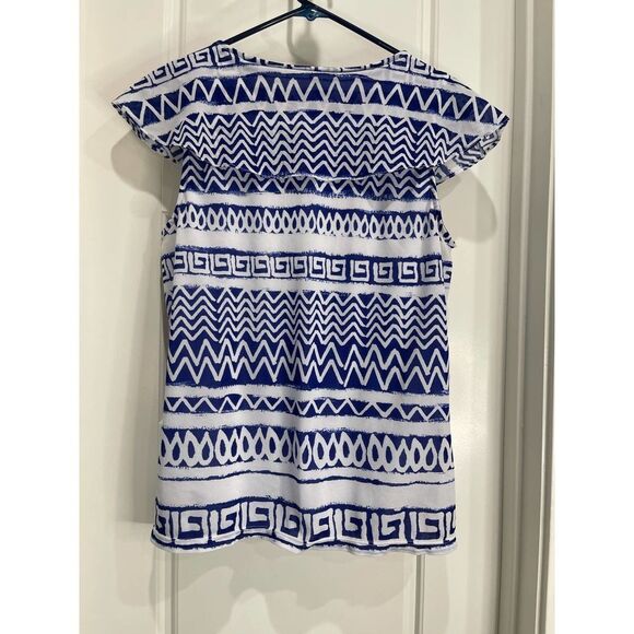 Chico’s size M blue and white top - Picture 3 of 6